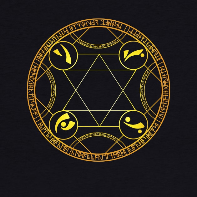 Gold glowing transmutation circle by MarxMerch